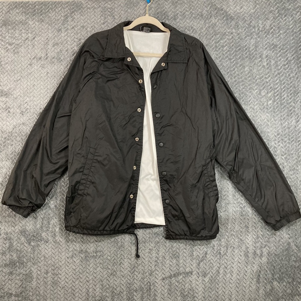 Vintage Y2K No Fear Windbreaker Jacket M Black Skateboarding Surfer Streetwear